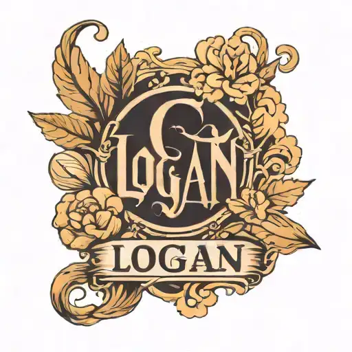 The Name Logan In A Negative Space Style