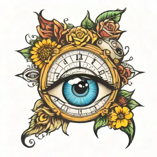 Eye Clock Tattoo With The Names