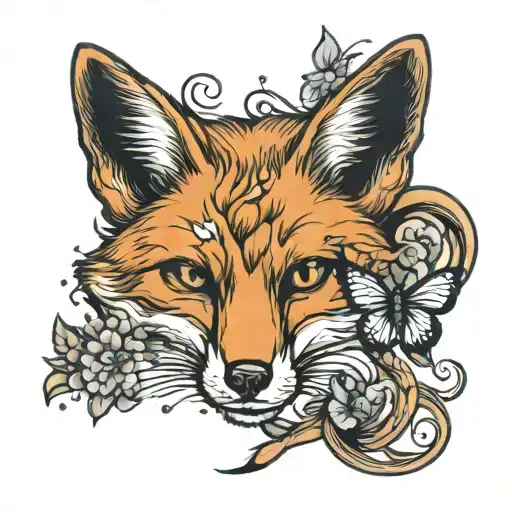 Fox And Butterfly