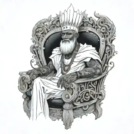 A Portrait Of Obatala On His Throne