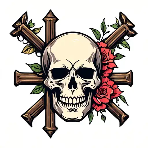 Skull And Cross Head Stone