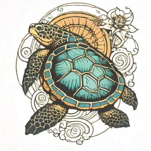 Sea Turtle With Globe Shell