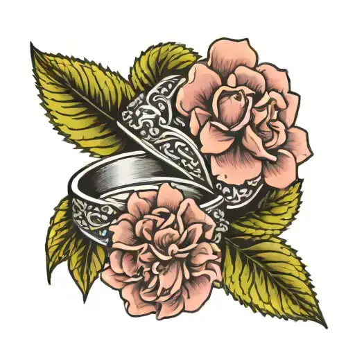 Hydrangea Wedding Rings