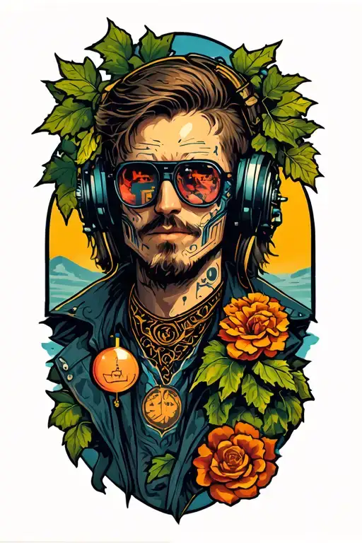 Cyberpunk Coder On A Vineyard