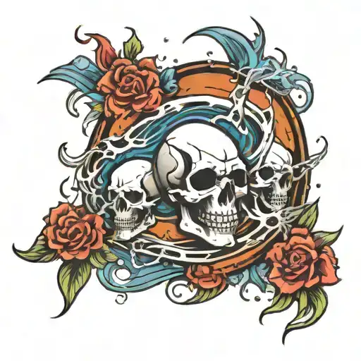 Make A Stormy Ocean Where The Waves Look Like Skulls