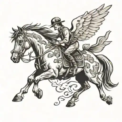 Running Horse And Chicken