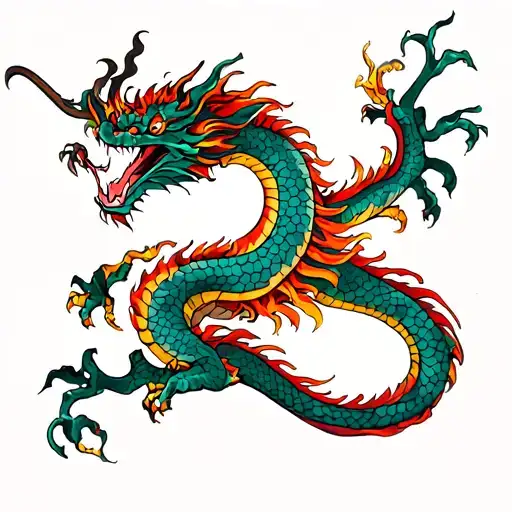 Dragon On The Back Lower Waist
