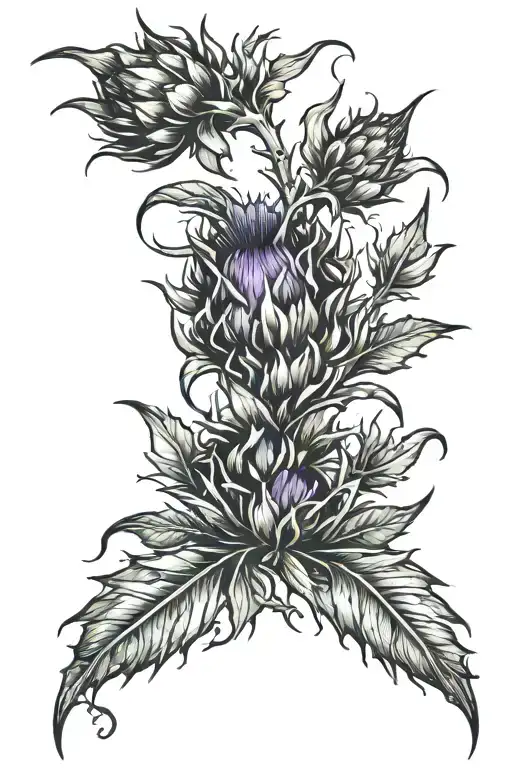 Scottish Thistle And Tartan Plaid