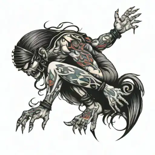 Leg Tattoo Dark Fantasy