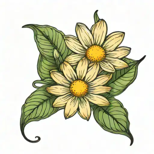 A Daisy Flower Next To A Waterlily