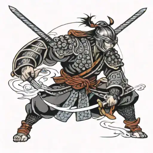 Real Samurai Warrior With Background