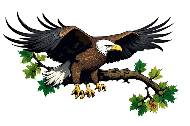 Bald Eagle On Tree