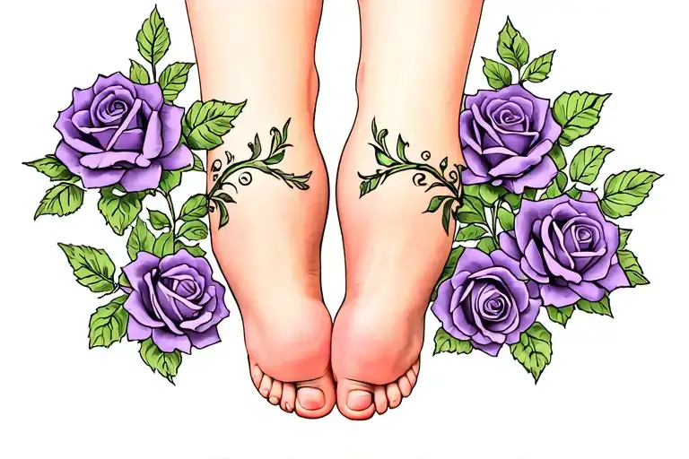 Purple Roses And Baby Feet