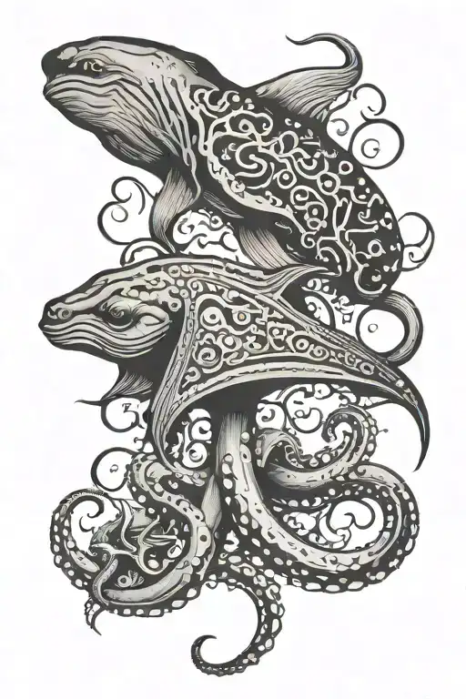 Stingray And Octopus