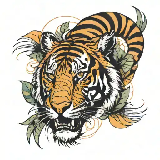 Tiger Stripes With Memphis Land Marks Inside