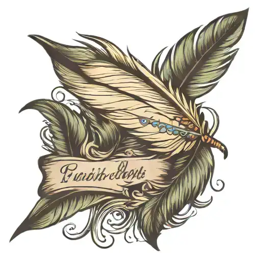 Feather With Name In It Birds Flying Away