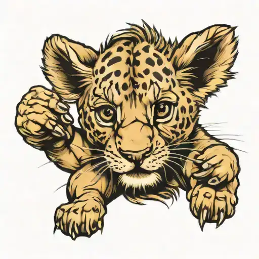 Baby Lion Scratch The Paw