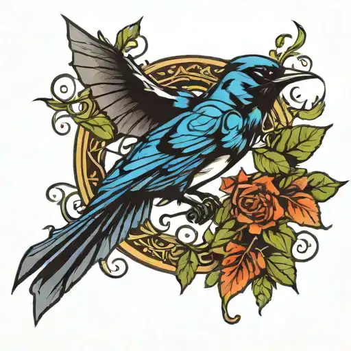 Nightwing Symbol With Vines Growing