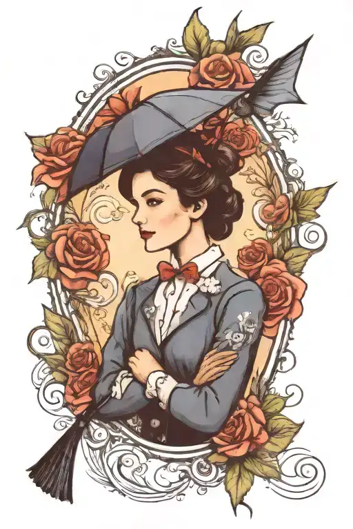 Arm Tattoo To Memorialize My Mother With A Mary Poppins Inspired Boho Feel