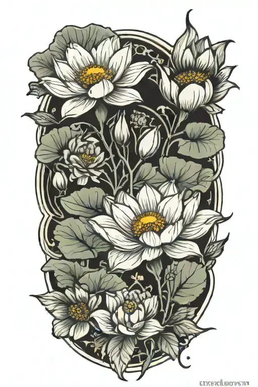 Lotus Flowers And Poppies