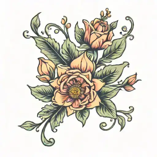 January And March Birth Flower Bouquet