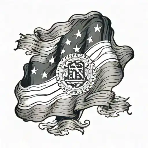 Black And Gray American Colombian Flag