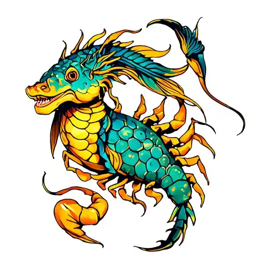 Pretty Pisces With Scorpion Tail Wrapped