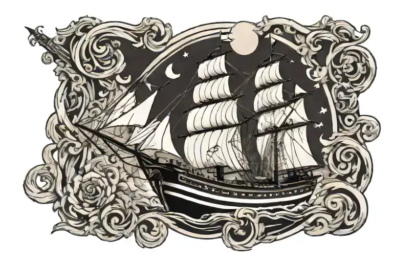 A Black And White Ship Representing A Paradox