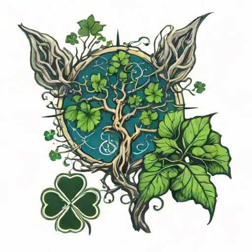 Vegvisir Tree With Shamrock