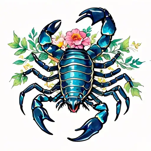 Scorpion With Flowers