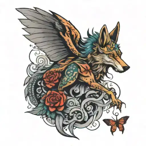 Wolf With A Dragon Fly