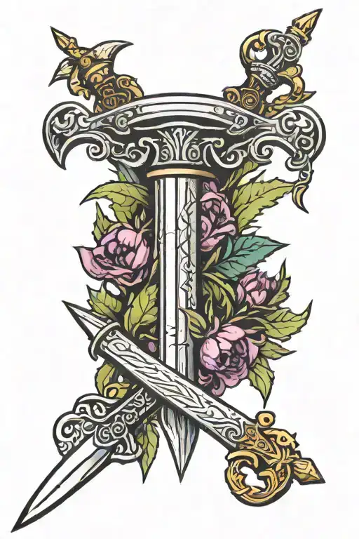 Sword With Scottish Thistle Badge Etched