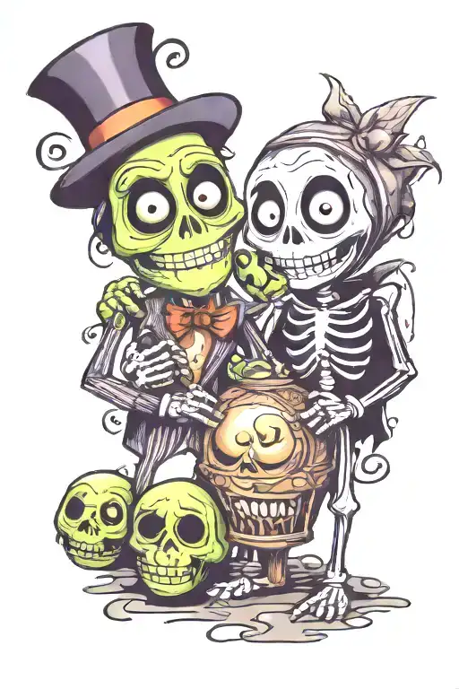 Mike Wazowski And Jack The Skeleton
