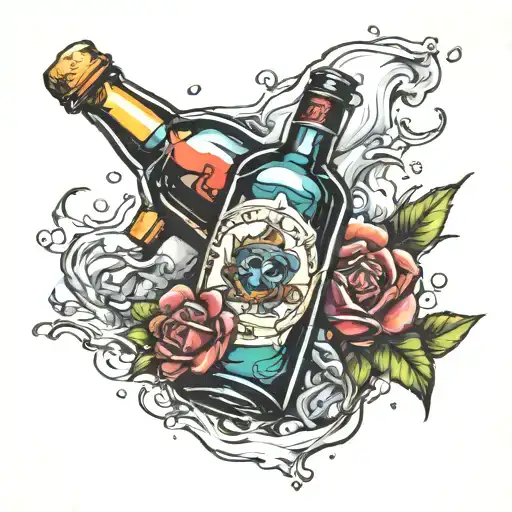 Bottle Broken Into 2 Pieces