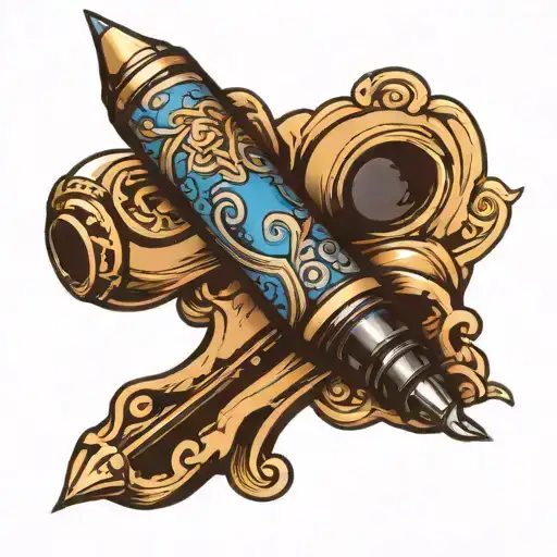 A Black Simple Pen With A Blue Tap