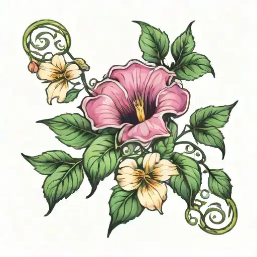 A Baby In Morning Glory Vine