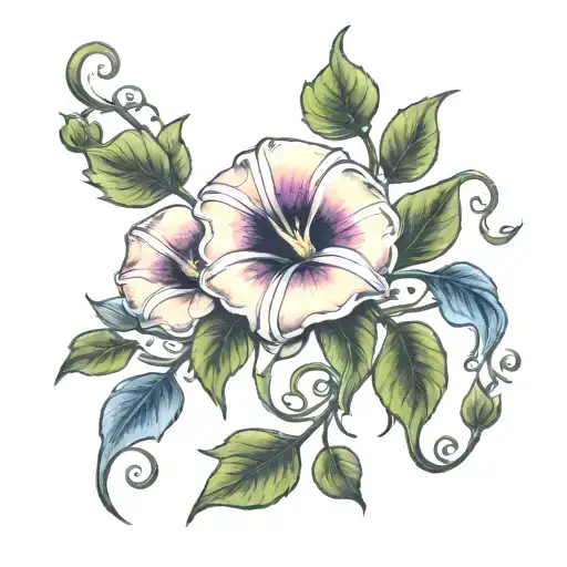 A Baby In Morning Glory Vine