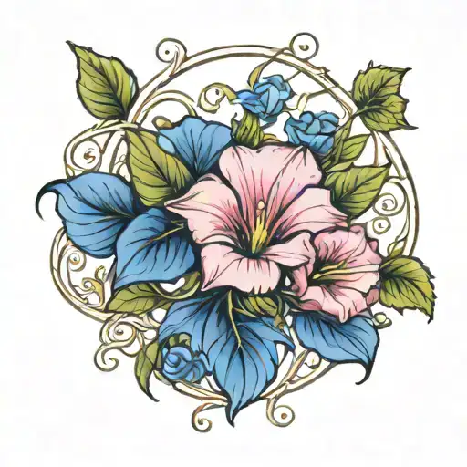 A Baby In Morning Glory Vine