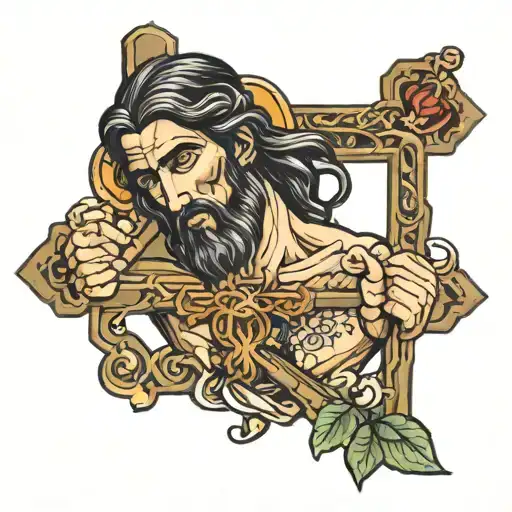 Cross Christ Italian Guy Looking