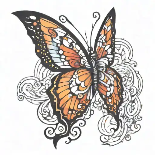 An Abstract Design Symbolizing Self-love With Butterfly Wings Incorporated