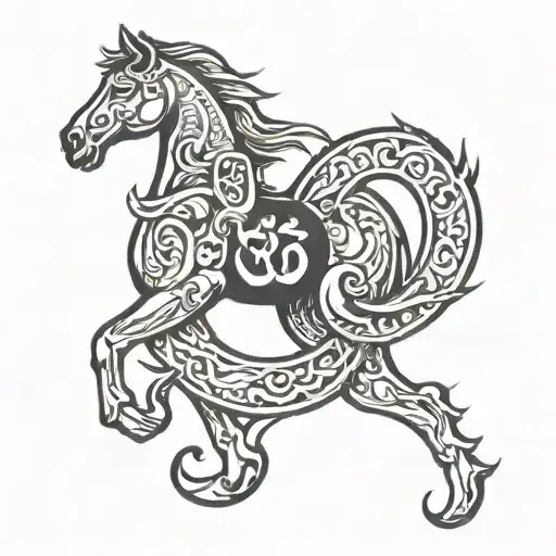 Horsehoe With Om Symbol