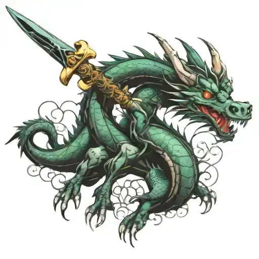 Matrix Dragon With Sword
