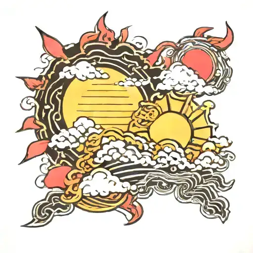 Asian Sun And Cloud