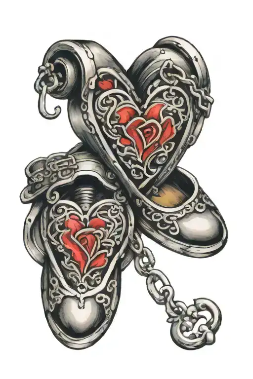 Feet Daughter Heart Shaped Lock