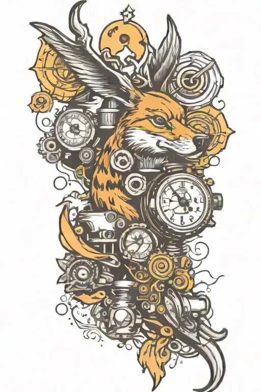 Forearm Tattoo With Turbos Diesel Dirtbikes Money Dog Ducks Deer