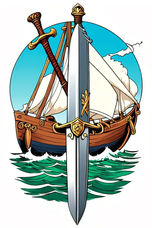 Irish Claymore Sword Through Boat Sailing