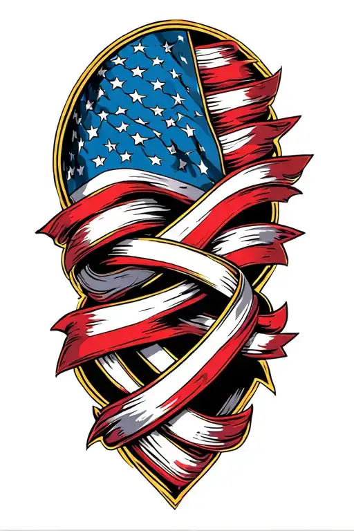 American Flag Intertwined