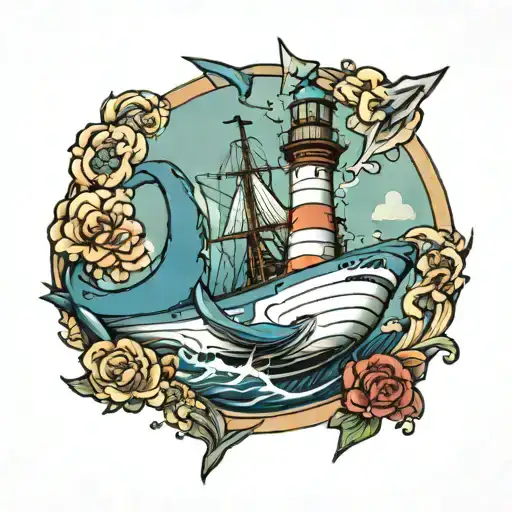 Ship Shark Lighthouse