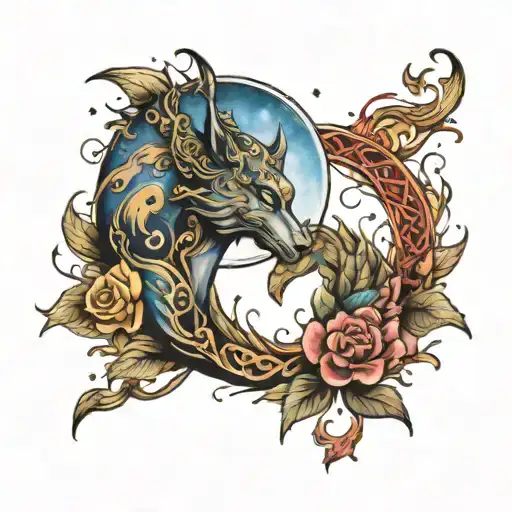 M And Moon Merging Together