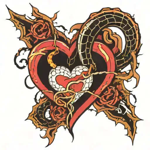 Love Heart Made Out Of Lightning With Snake Going Through It